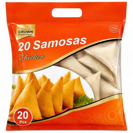 CROWN Frozen Foods Chicken Samosas – 20 Pieces